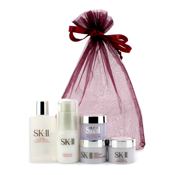 SKII Travel Set: Clear Lotion 40ml + Emulsion 30g + Cleansing Cream 15g + Cleansing Gel 15g + Deep Surge EX 15g