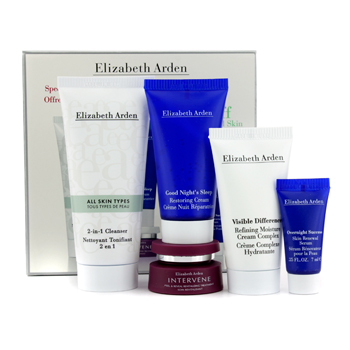 The Right Stuff For Normal Skin Set: Cleanser 30ml + Restoring Cream 30ml + Moisture Cream 30ml  + Intervene Treatment 7.5ml + Renewal Serum 7ml Elizabeth Arden Image