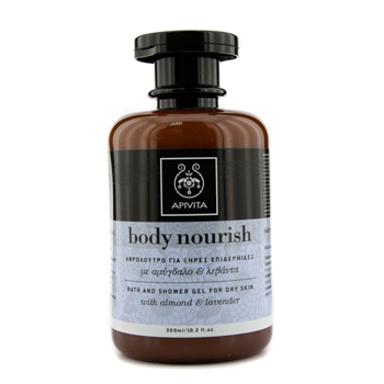 Body Nourish Bath And Shower Gel with Almond & Lanvender (For Dry Skin) Apivita Image