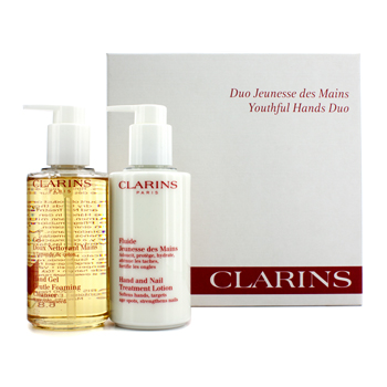 Youthful Hands Duo: Hand Gel Cleanser 200ml + Hand & Nail Treatment Lotion 200ml Clarins Image