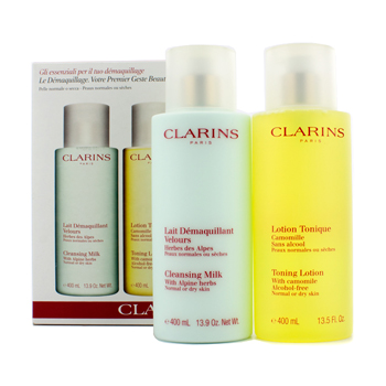 Cleansing Coffret: Cleansing Milk 400ml + Toning Lotion 400ml (Normal or Dry Skin) Clarins Image