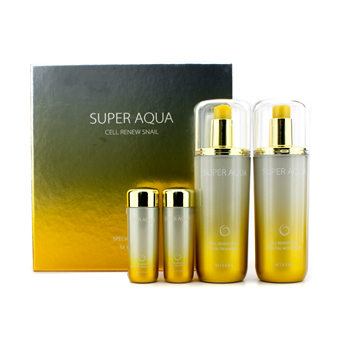 Super Aqua Cell Renew Snail Special Gift Set: Moisturizer 130ml & 30ml + Skin Treatment 130ml & 30ml Missha Image