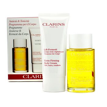 Body Firming Set: Tonic Body Treatment Oil 100ml + Extra-Firming Body Cream 100ml Clarins Image