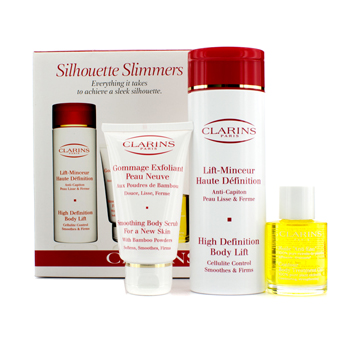 Silhouette Slimmers Body Set: High Definition Body Lift + Smoothing Body Scrub + Body Treatment Oil Clarins Image