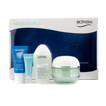 Aquasource Set: High Density Hydrating Jelly + Eye Perfection + Cleansing Micellar Water + Deep Hydration Replenishing Gel Biotherm Image