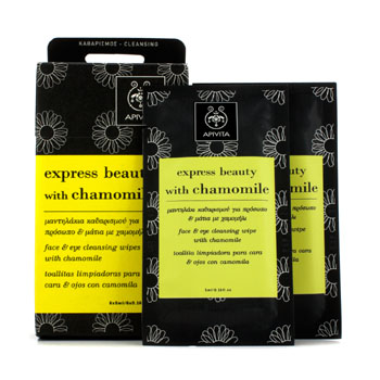 Express Beauty Face & Eye Cleansing Wipes with Chamomile Apivita Image