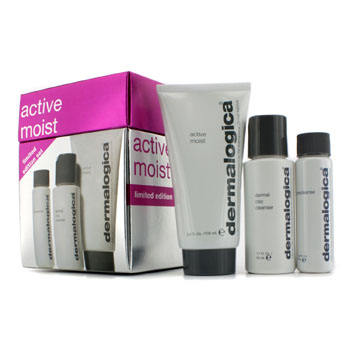 Active Moist Limited Edition Set: Active Moist 100ml + Dermal Clay Cleanser 50ml + Precleanse 30ml Dermalogica Image