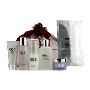 SKII Promotion Set: Cleansing Oil 34ml + Cleanser 20g + Clear Lotion 40ml + Emulsion 30g + Deep Surge Ex 15g + Mask 1pc SK II Image