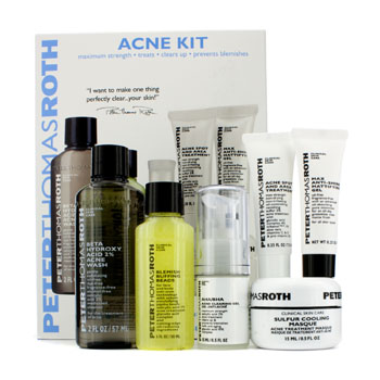 Acne Kit: Acne Wash + Acne Clearing Gel + Mattifying Gel + Buffing Beads + Masque + Acne Spot Treatment Peter Thomas Roth Image