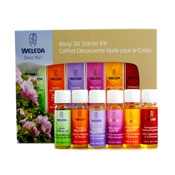Body Oil Starter Kit: 6x Body Oil (Birch Arnica Lavender Wild Rose Sea Buckthorn Pomegranate) Weleda Image