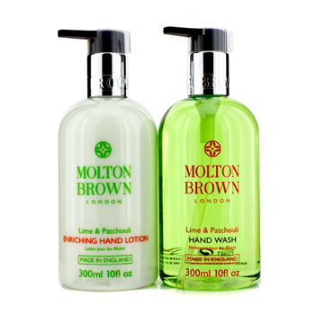 The Lime & Patchouli Hand Care Set: Hand Wash 300ml + Hand Lotion 300ml Molton Brown Image