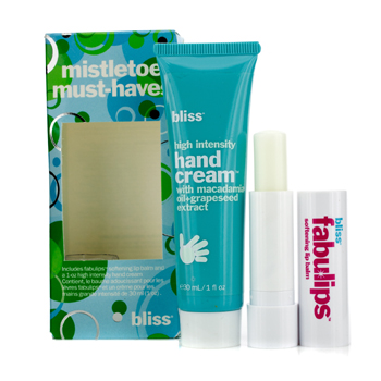 Mistletoe Must-Haves Set: High Intensity Hand Cream 30ml + Fabulips Softening Lip Balm 3.12g Bliss Image