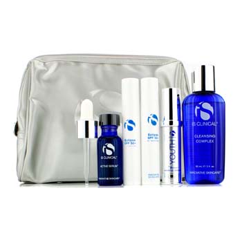 Anti-Aging Travel Kit: Cleansing Complex + Active Serum + Youth Complex + Eclipse SPF 50+ + Bag IS Clinical Image
