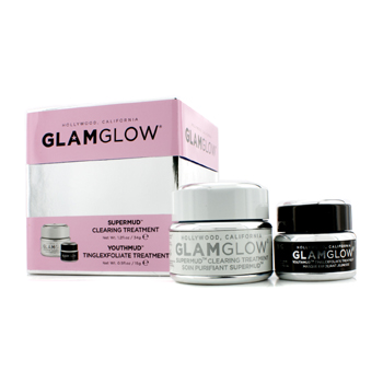 Gift Sexy Set: Supermud Clearing Treatment 34g + Youthmud Tinglexfoliate Treatment 15g Glamglow Image
