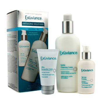 AntiAging Solutions Kit (Sensitive/ Dry): Gentle Cleansing Creme + Age Less Everday + Ultra Restorative Creme Exuviance Image