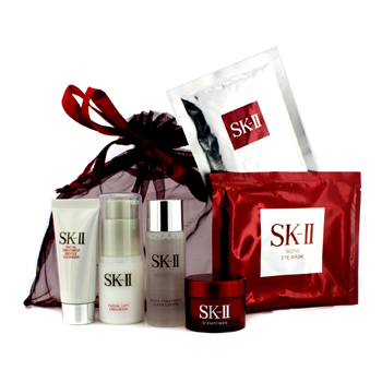 SK II Promotion Set: Cleanser 20g + Clear Lotion 30ml + Emulsion 30g + Stempower 15g + Eye Mask 1pair + Mask 1pc SK II Image