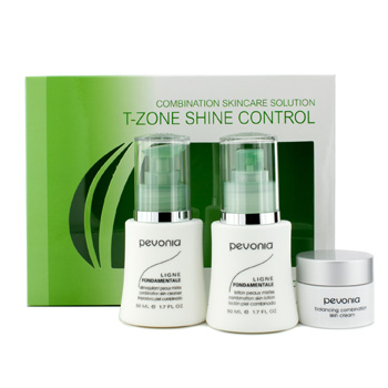 Combination Skincare Solution - T-Zone Shine Control: Cleanser 50ml/1.7oz + Lotion 50ml/1.7oz + Cream20ml/0.7oz Pevonia Botanica Image