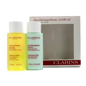 Cleansing Duo (Normal/ Dry Skin): Cleansing Milk 100ml + Toning Lotion 100ml Clarins Image