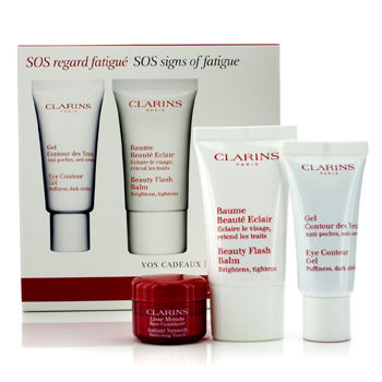 Eye Care Set: Eye Contour Gel 20ml + Beauty Flash Balm 15ml + Instant Smooth Perfecting Touch 4ml Clarins Image