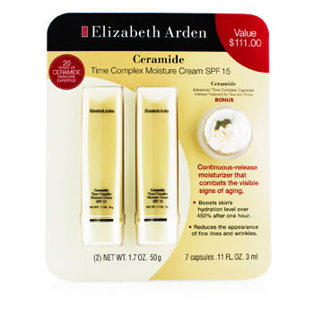 Ceramide Set: 2x Time Complex Moisture Cream SPF 15 50g + Advanced Time Complex Capsules 3ml Elizabeth Arden Image