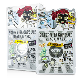 3 Step Black Sheet Mask - Vita Capsule Dewytree Image