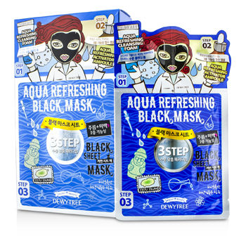 3 Step Black Sheet Mask - Aqua Refreshing Dewytree Image