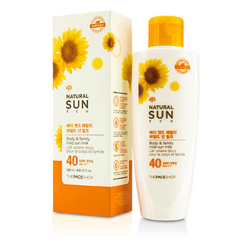 Natural Sun Eco Body & Family Mild Sun Milk SPF 40 The Face Shop Image