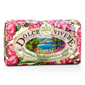 Dolce Vivere Fine Natural Soap - Sicilia - Bouganville Marine Sea Salt & Papyrus Tree Nesti Dante Image