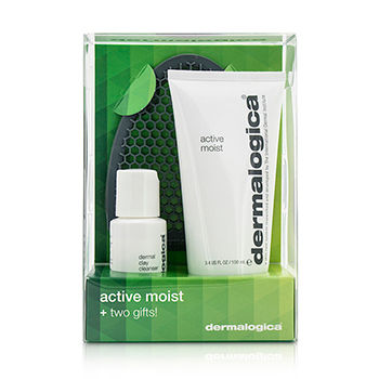 Active Moist Limited Edition Set: Active Moist 100ml + Dermal Clay Cleanser 30ml + Facial Cleansing Mitt Dermalogica Image