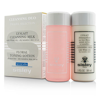 Cleansing Duo Travel Selection Set: Cleansing Milk w/ White Lily 100ml/3oz + Floral Toning Lotion 100ml/3oz Sisley Image