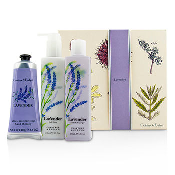 Lavender Essentials Set: Bath & Shower Gel 250ml + Body Lotion 245ml + Ultra-Moisturising Hand Therapy 100g Crabtree & Evelyn Image