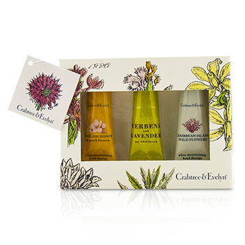 Ultra-Moisturising Hand Therapy Set: English Honey 25g + Verbena & Lavender 25g + Caribbean Island Wild Flowers 25g Crabtree & Evelyn Image