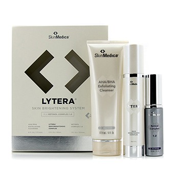Lytera Skin Brightening System W/ Retinol Complex 1.0: AHA/BHA Cleanser  + Brightening Complex + Retinol Complex 1.0 Skin Medica Image