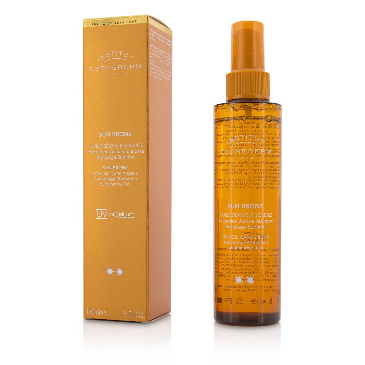 Sun Bronz Dry Oil Care 2 Suns Active Age Protection Sublimating Tan - Moderate Sun - For Body  Hair Esthederm Image