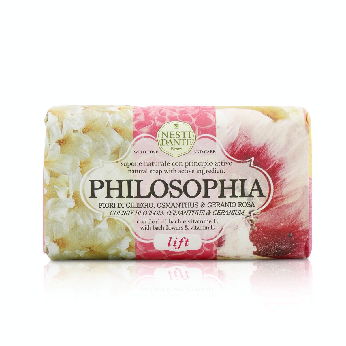 Philosophia Natural Soap - Lift - Cherry Blossom Osmanthus  Geranium With Bach Flowers  Vitamin E Nesti Dante Image