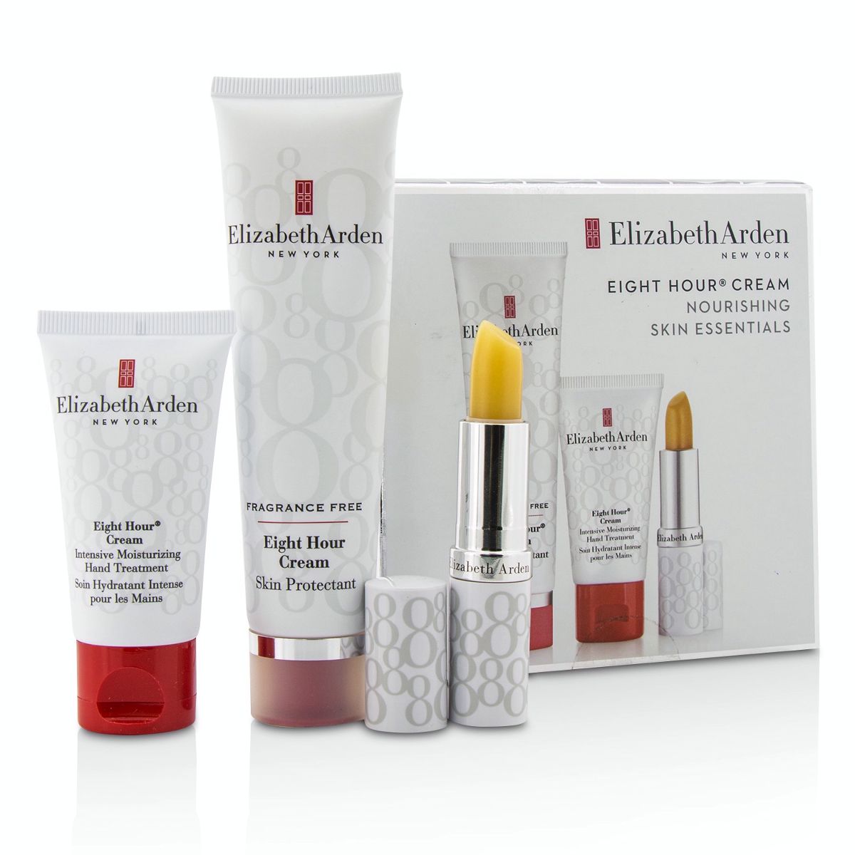 Eight Hour Cream Nourishing Skin Essentials Set: Skin Protectant Fragrance Free+Hand Treatment+Lip Protectant Stick SPF 15 Elizabeth Arden Image