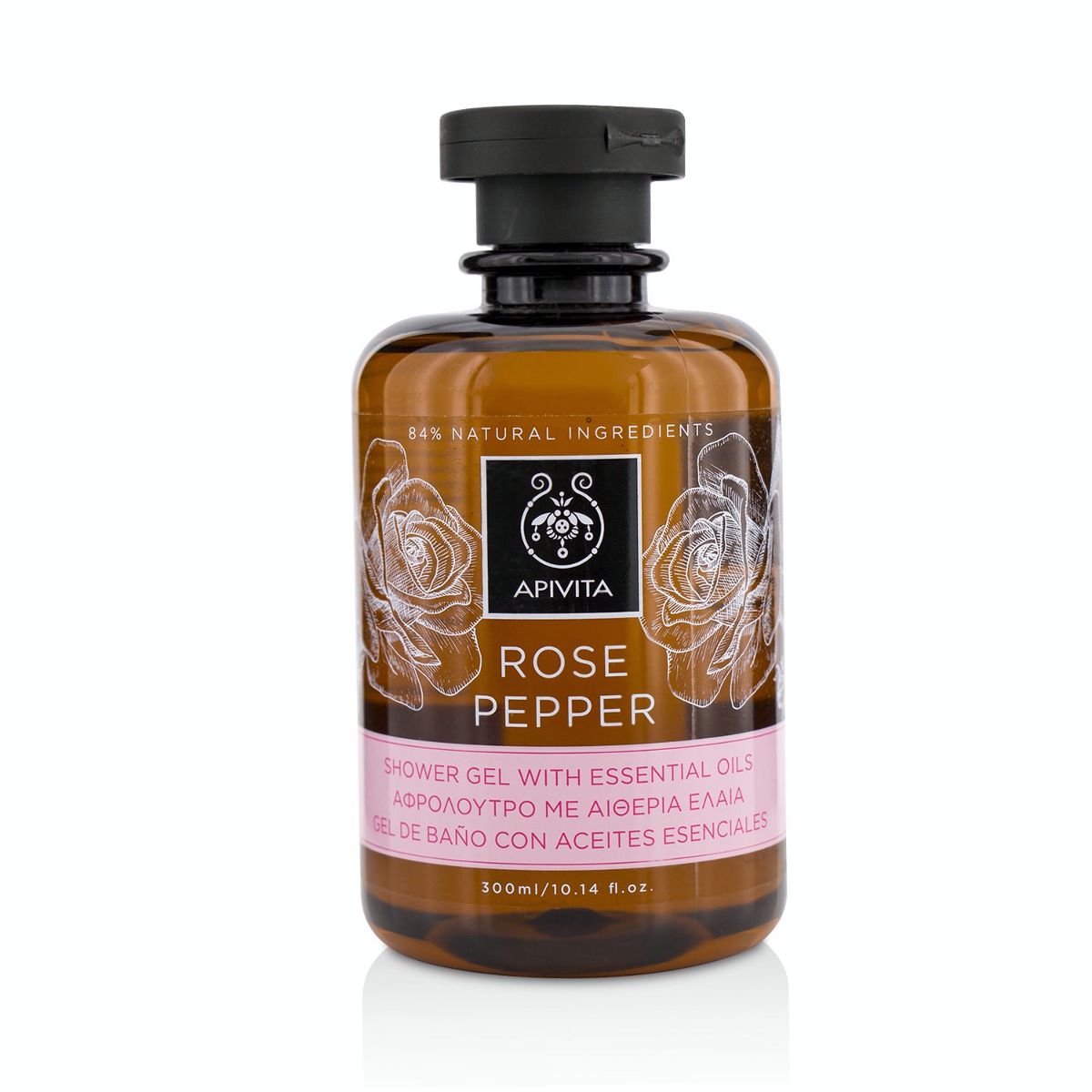 Rose Pepper Shower Gel with Essential Oils Apivita Image