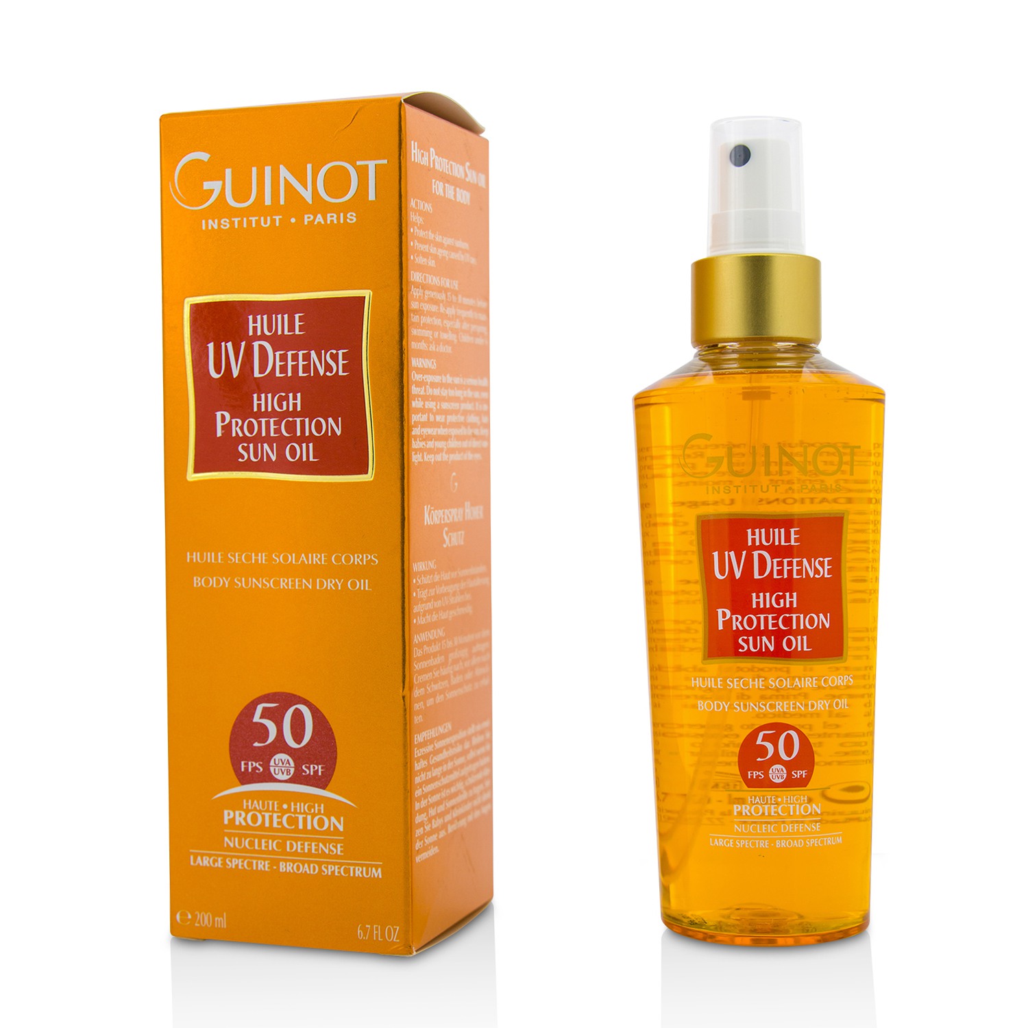 Huile UV Defense High Protection Body Sunscreen Dry Oil SPF50 Guinot Image