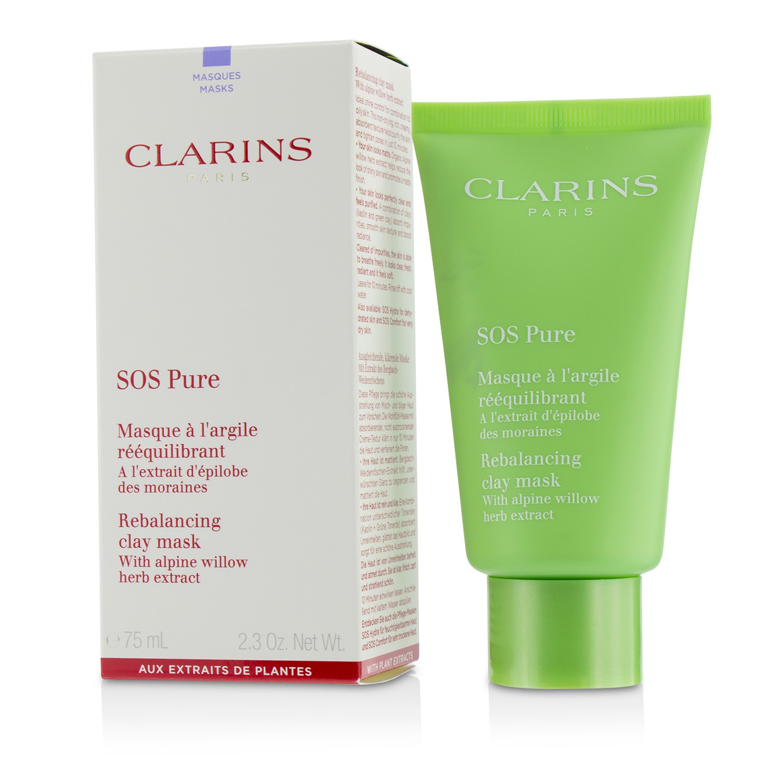 SOS Pure Rebalancing Clay Mask with Alpine Willow - Combination to Oily Skin Clarins Image