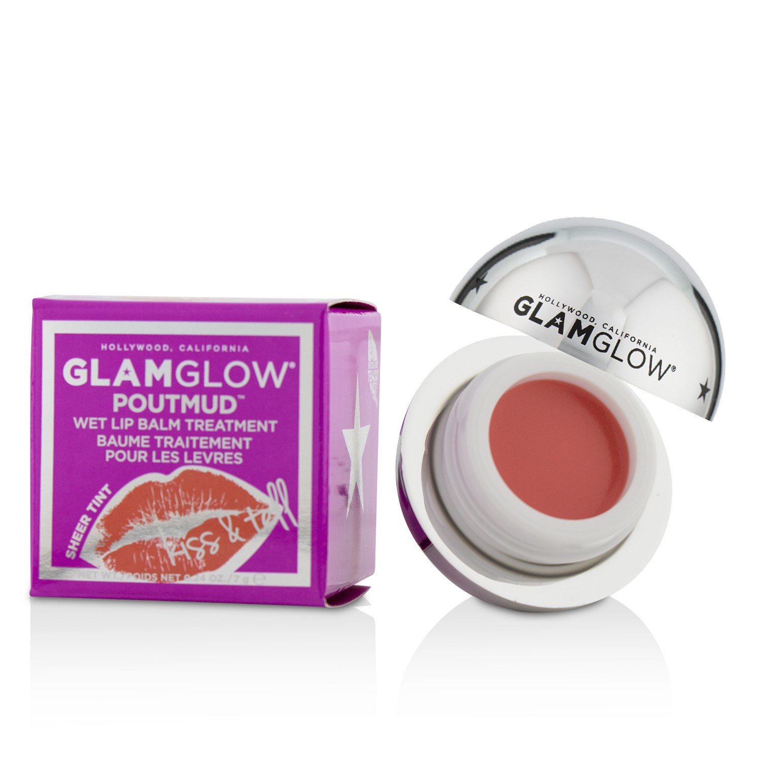 PoutMud Sheer Tint Wet Lip Balm Treatment - Kiss & Tell Glamglow Image