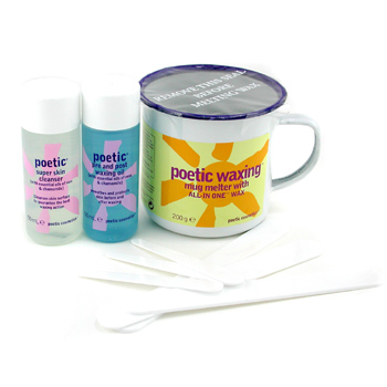 Poetic Waxing Kit - Azulene: Wax + Cleanser + Pre & Post Waxing Oil + Large & Small Sputulas Bliss Image