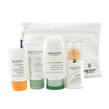 Your Skincare Solution Safe Sun Face & Body Set: Mist 50ml + Sunscreen 30ml + Body Scrub 50ml + Cleanser 50ml + Bag Pevonia Botanica Image