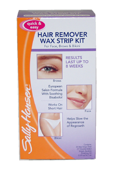 Quick & Easy Hair Remover Wax Strip Kit For Face  Eyebrows & Bikini Sally Hansen Image