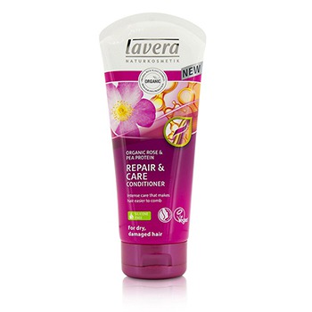 Organic Rose & Pea Protein Repair & Care Conditioner (For Dry Damaged Hair) Lavera Image
