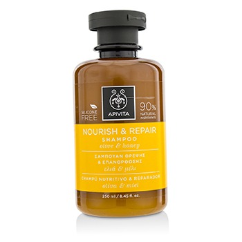 Nourish & Repair Shampoo with Olive & Honey (For Dry-Damaged Hair) Apivita Image