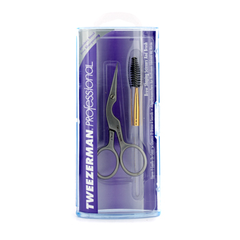 Professional Stainless Brow Shaping Scissors & Brush Tweezerman Image