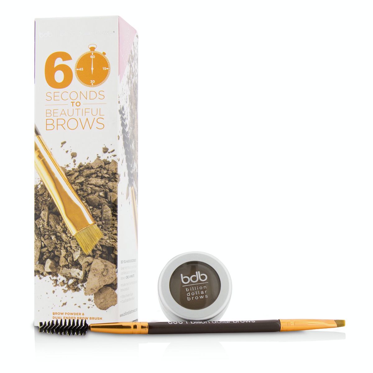 60 Seconds To Beautiful Brows Kit (1x Brow Powder 1x Dual Ended Brow Brush) - Taupe Billion Dollar Brows Image
