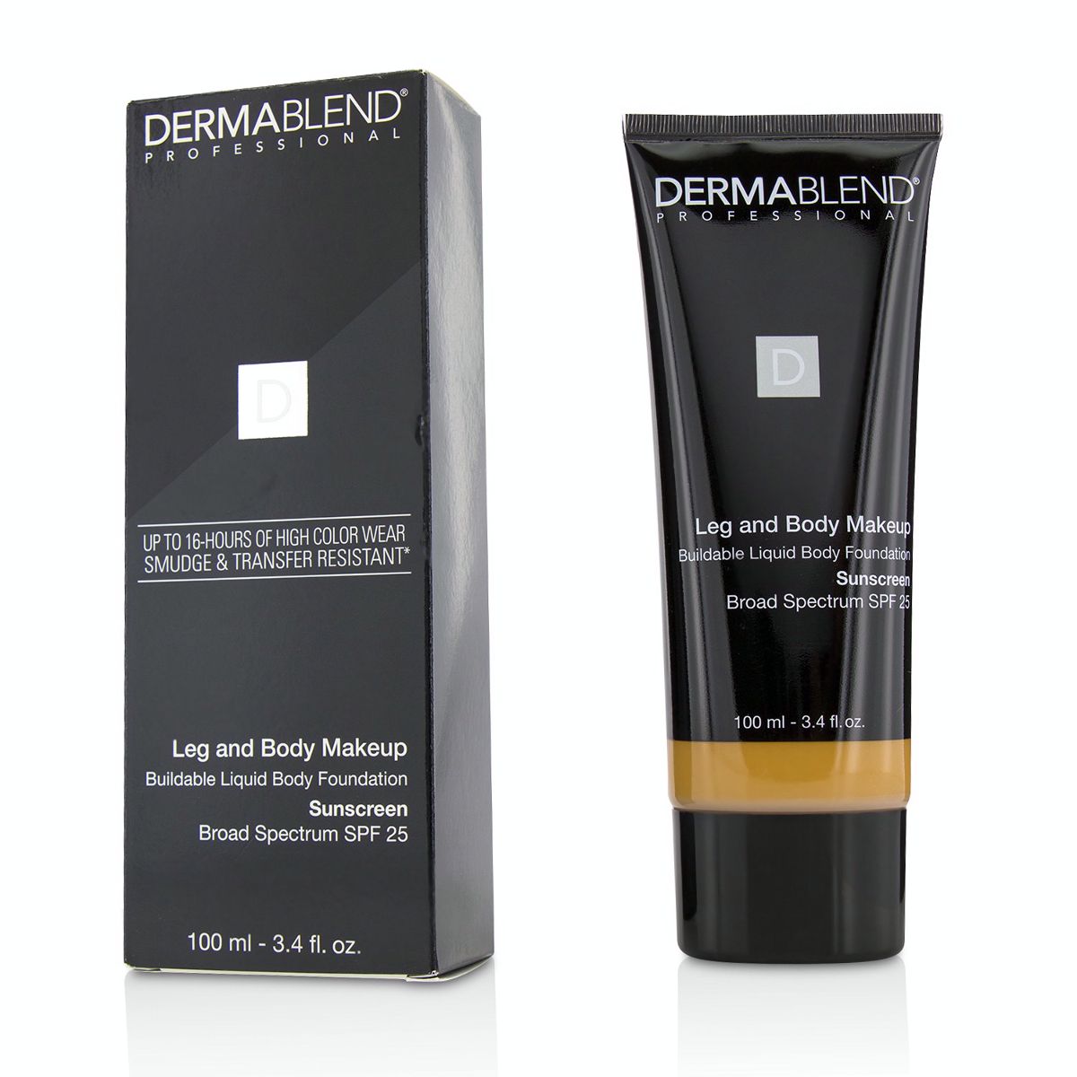 Leg and Body Make Up Buildable Liquid Body Foundation Sunscreen Broad Spectrum SPF 25 - #Tan Honey 45W Dermablend Image