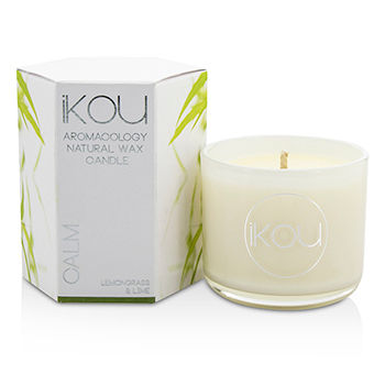 Eco-Luxury Aromacology Natural Wax Candle Glass - Calm (Lemongrass & Lime) iKOU Image