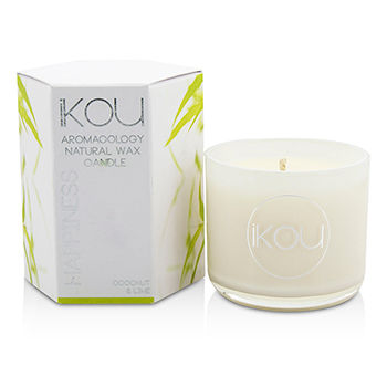 Eco-Luxury-Aromacology-Natural-Wax-Candle-Glass---Happiness-(Coconut-and-Lime)-iKOU